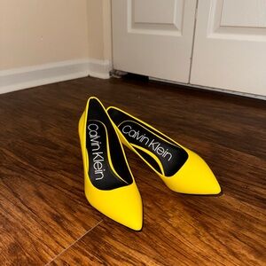 Calvin Klein Yellow Heels Sleek Modern Design
